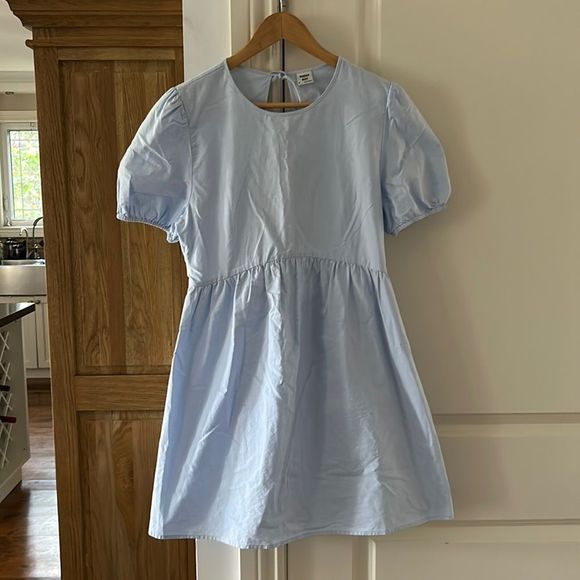 Sunday best Aritzia Saida new dress in blue babydoll puff sleeves - Picture 3 of 11